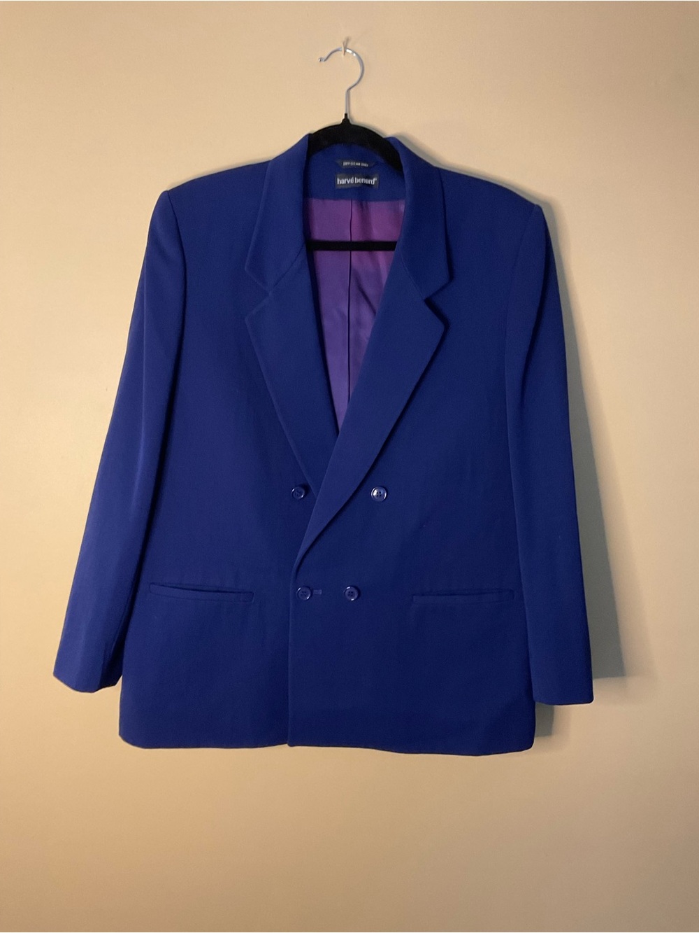 Harve Benard Bold Blue Double-Breasted Blazer